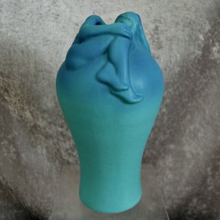 Rare Van Briggle Pottery 10” “Despondency” Vase,  Turquoise,  Circa 1940 12