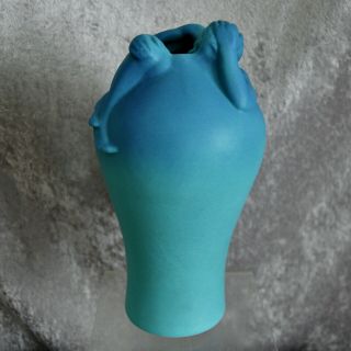 Rare Van Briggle Pottery 10” “Despondency” Vase,  Turquoise,  Circa 1940 3