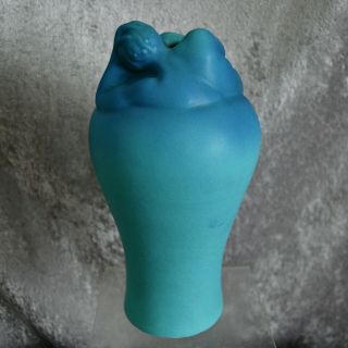 Rare Van Briggle Pottery 10” “Despondency” Vase,  Turquoise,  Circa 1940 4