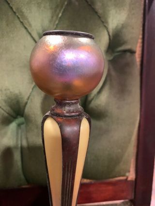 Tiffany Studios Bronze And Glass Candlestick Holders S714 4