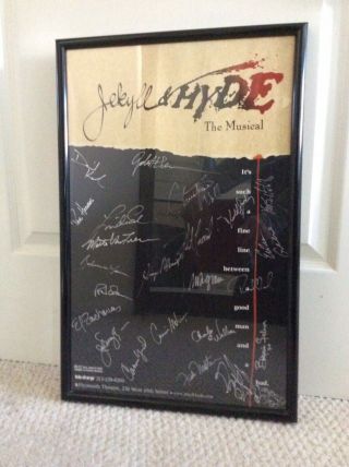 Autographed broadway poster - Jekyll & Hyde 1997 - Broadway Cast - Rare 2