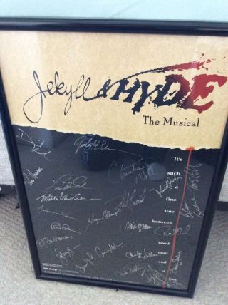Autographed broadway poster - Jekyll & Hyde 1997 - Broadway Cast - Rare 4