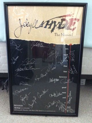 Autographed broadway poster - Jekyll & Hyde 1997 - Broadway Cast - Rare 5