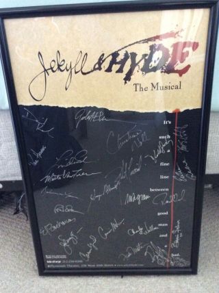 Autographed broadway poster - Jekyll & Hyde 1997 - Broadway Cast - Rare 6