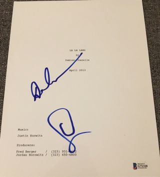 Emma Stone & Damien Chazelle Signed Autograph " La La Land " Script Beckett