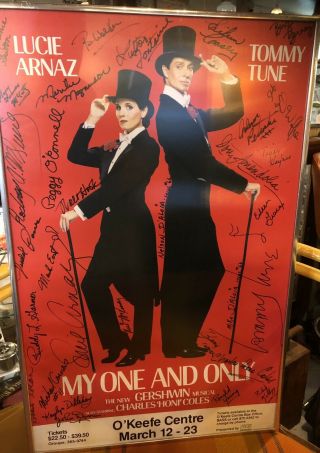 “my One And Only” Lucie Arnaz & Tommy Tune Cast Signed Framed Poster