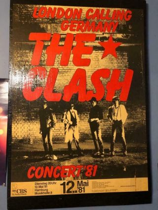 The Clash 1981 London Calling Germany Rare Concert Poster Cbs May 12th
