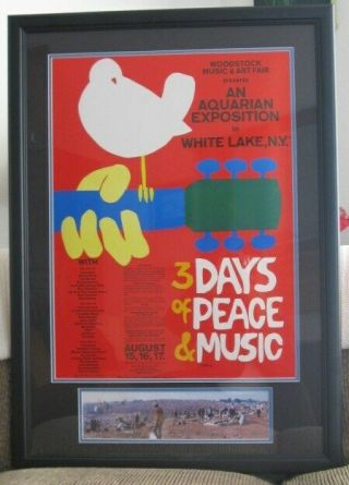 1969 Woodstock Music & Art Fair Poster,  Nearly 50 Years Old
