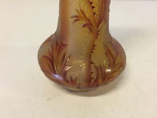 Antique Daum Nancy France Signed French Art Glass Thistle Vase 9