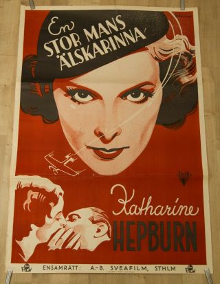 Christopher Strong Katharine Hepburn Eric Rohman Art Swedish Poster 33