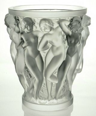 Lalique France Bacchantes Vase 1927 Design Signed
