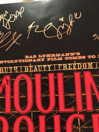 Moulin rouge all leads rare musical cast signed broadway poster x20 Window Card 3