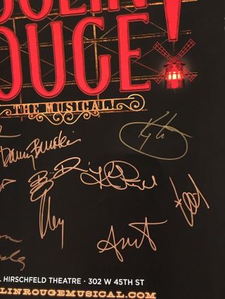 Moulin rouge all leads rare musical cast signed broadway poster x20 Window Card 4