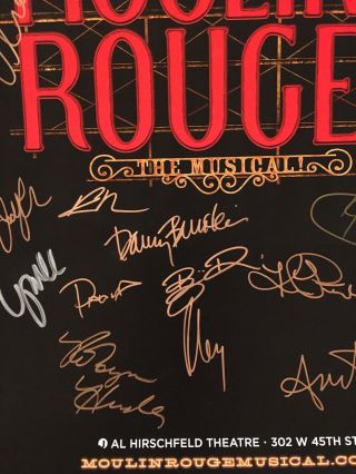 Moulin rouge all leads rare musical cast signed broadway poster x20 Window Card 5
