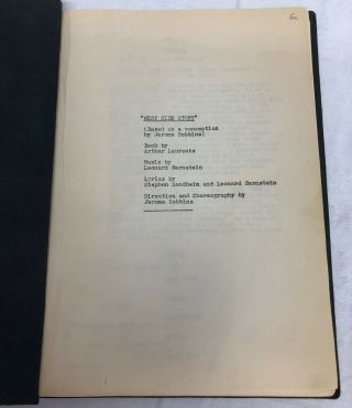 West Side Story - 1957 Rough Draft Screenplay - Collector Memorabilia 3