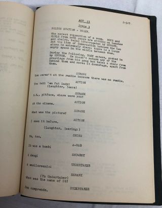 West Side Story - 1957 Rough Draft Screenplay - Collector Memorabilia 5