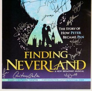 Patrial Broadway Cast Alfie Boe,  Kelsey Grammer Signed FINDING NEVERLAND Poster 4