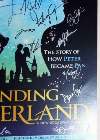 Patrial Broadway Cast Alfie Boe,  Kelsey Grammer Signed FINDING NEVERLAND Poster 9