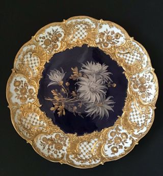 Meissen Porcelain Platinum And Gilt Decorated Plate