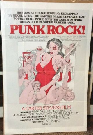 Rare Punk Rock X - Ray Ted 27” X 41” Movie Poster Vg Ex Vintage Cond Graphic