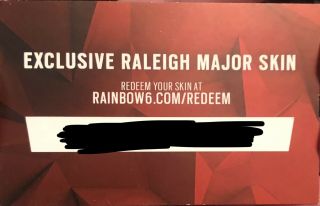 Rainbow Six Siege Raleigh Major Gun Skin Limited Edition Vip Gift