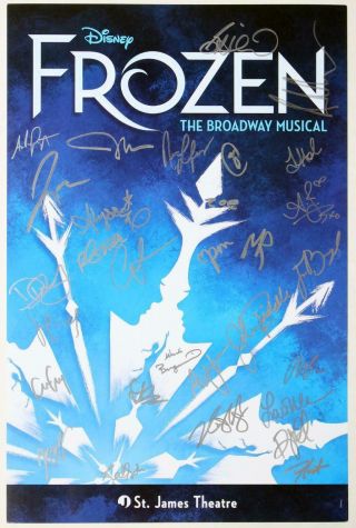 Frozen Broadway Cast Patti Murin,  Caissie Levy,  Jelani Alladin Signed Poster