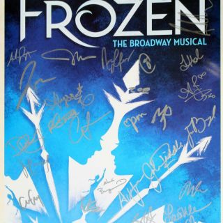 FROZEN Broadway Cast Patti Murin,  Caissie Levy,  Jelani Alladin Signed Poster 3