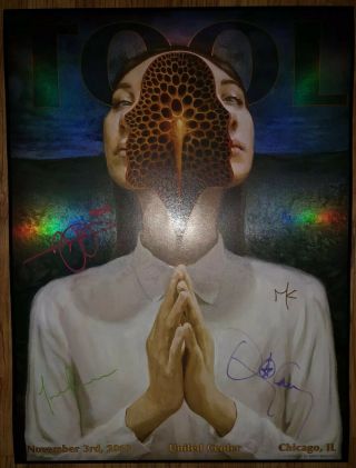 Tool Signed Autographed Poster 11/03/19 Chicago United Center 114 Miles Johnson
