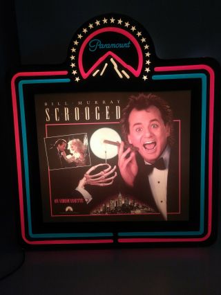 Vtg Paramount Pictures Illuminated Marquee 80s Movie Poster Light Up Sign