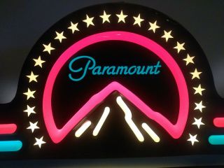 Vtg Paramount Pictures Illuminated Marquee 80s Movie Poster Light Up Sign 7