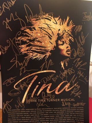 Tina Turner Musical Director And Cast Signed Broadway Poster Window Card Warren