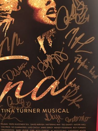 Tina Turner musical director and cast signed broadway poster window card Warren 3