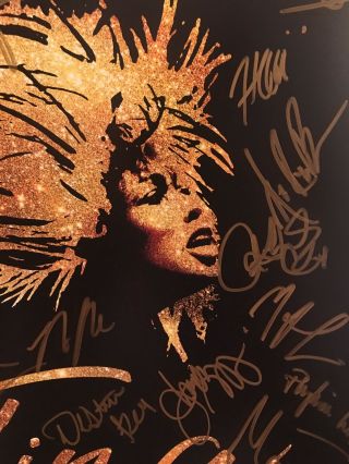 Tina Turner musical director and cast signed broadway poster window card Warren 4