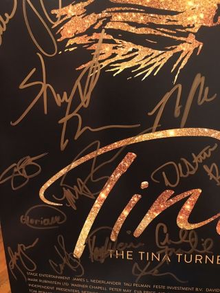 Tina Turner musical director and cast signed broadway poster window card Warren 6