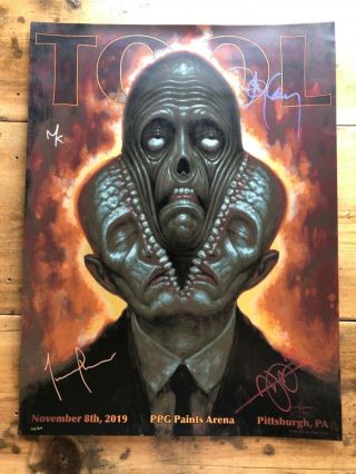 Tool Signed Band Tour Poster Pittsburgh Chet Zar 143/650