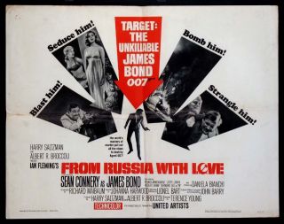 From Russia With Love Sean Connery James Bond 1963 Half - Sheet