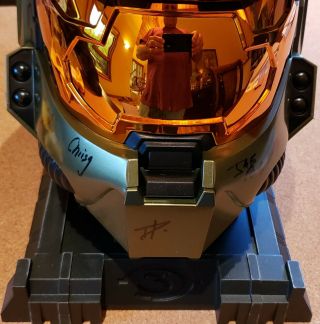 Halo 3 Bungie Staff Autographed Signed Master Chief Display Helmet (With Case) 2