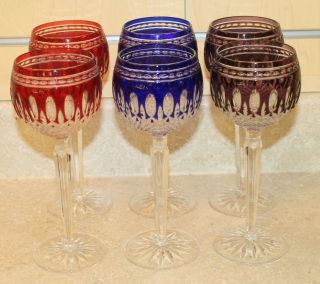 Waterford Crystal Clarendon Wine Hock Glasses Set Of 6 Glasses Look