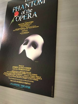 The PHANTOM OF THE OPERA 1988 cast window card/poster 14 