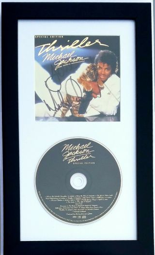 Michael Jackson Signed Cd Display Beckett Loa Autographed King Of Pop Singer Bas