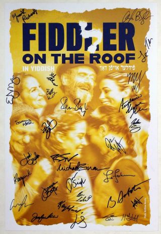 Fiddler On The Roof In Yiddish Cast Signed Poster