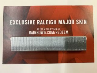Rainbow Six Siege Raleigh Major Gun Skin Limited Edition VIP Gift 3
