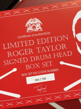 Roger Taylor Signed Drum Head Box Set Rare Gangsters Vinyl Queen 150 Copies Only 10