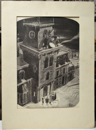 Charles Addams Addams Family Ltd Ed Print Christmas Carolers W Frame 1946 Rare