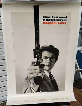Extremely Rare Vintage Movie Poster.  Magnum Force 40x60 Clint Eastwood Last List