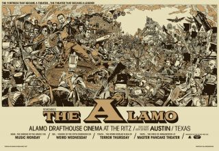 Alamo Drafthouse Cinema Ritz Commemorative 36x24 Poster Taylor Stout Mondo