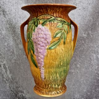 Roseville Pottery Wisteria Vase 640 - 12”,  Brown,  C.  1933