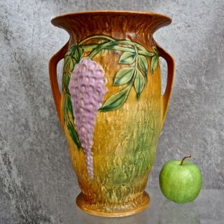 Roseville Pottery Wisteria Vase 640 - 12”,  Brown,  c.  1933 2