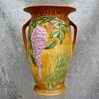 Roseville Pottery Wisteria Vase 640 - 12”,  Brown,  c.  1933 4
