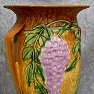 Roseville Pottery Wisteria Vase 640 - 12”,  Brown,  c.  1933 6
